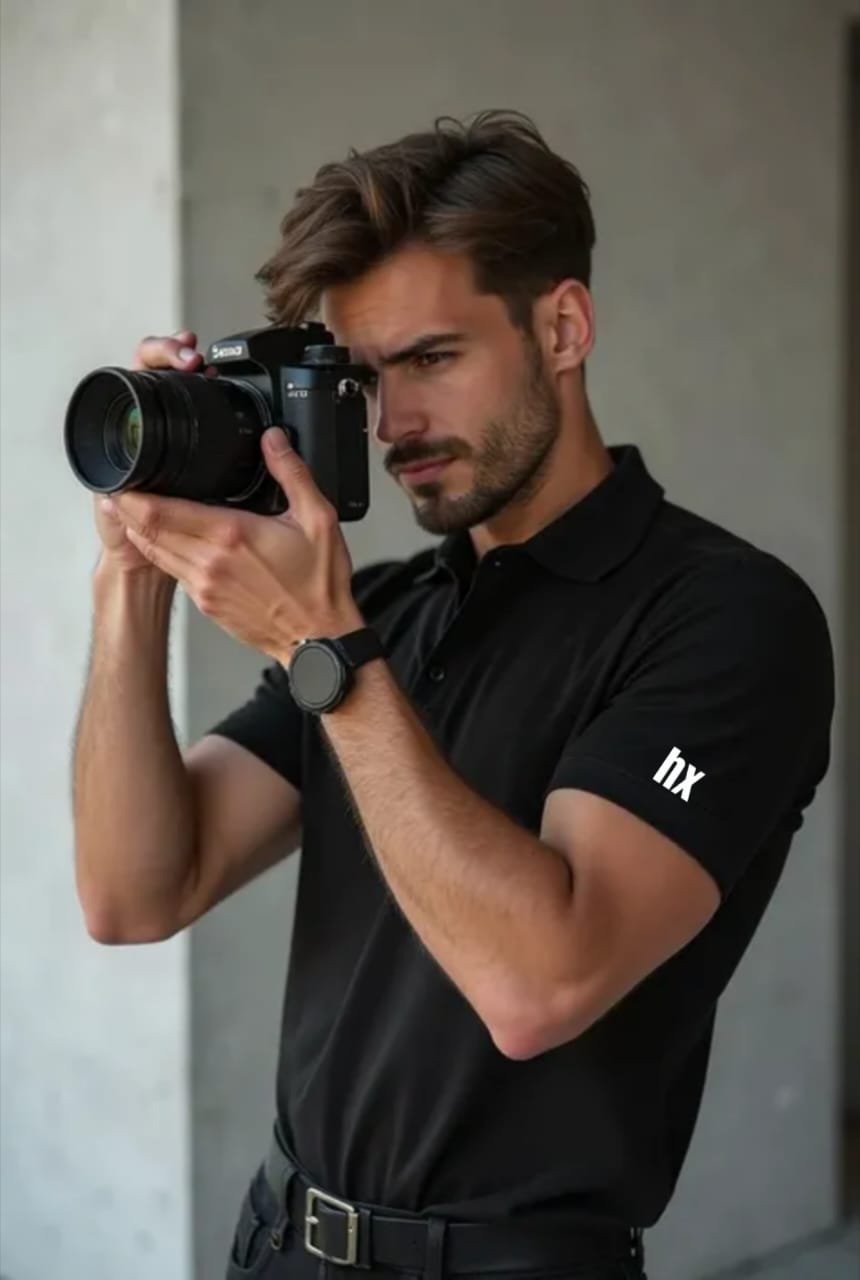 HX Oversized Crewneck Polo T-Shirt | Premium Streetwear for Men – 4 Colors